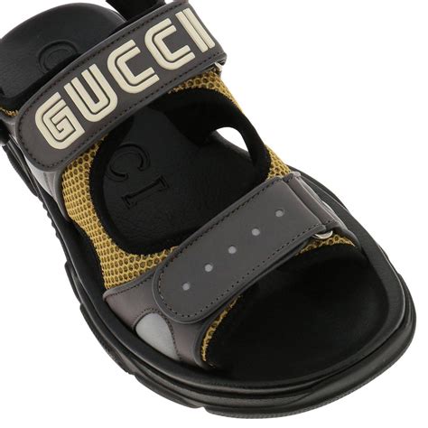 mens black gucci sandals|gucci snakeskin sandals.